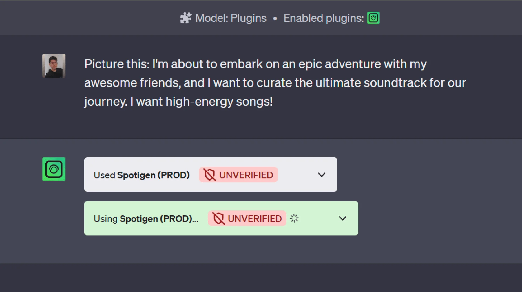 Entering prompt